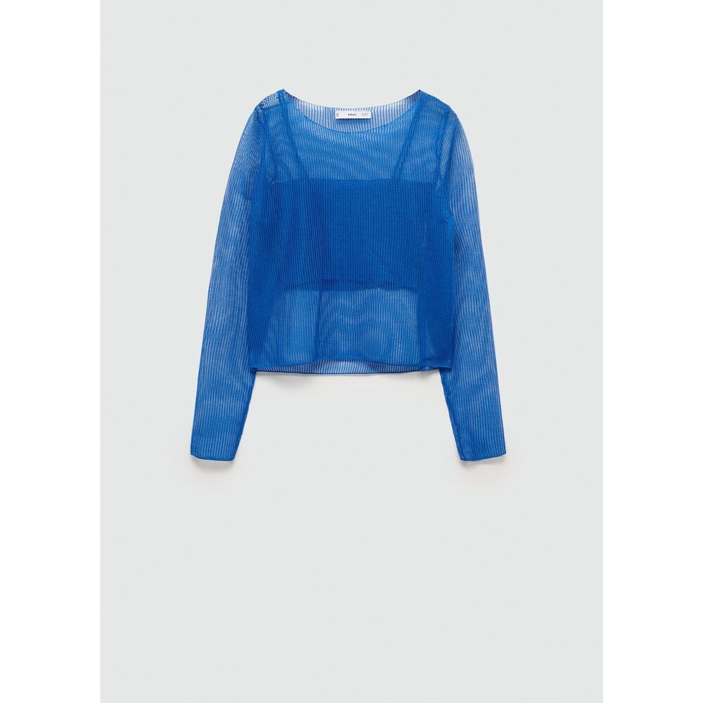MANGO - Semi-transparent sweater combined top vibrant blue - S - Woman